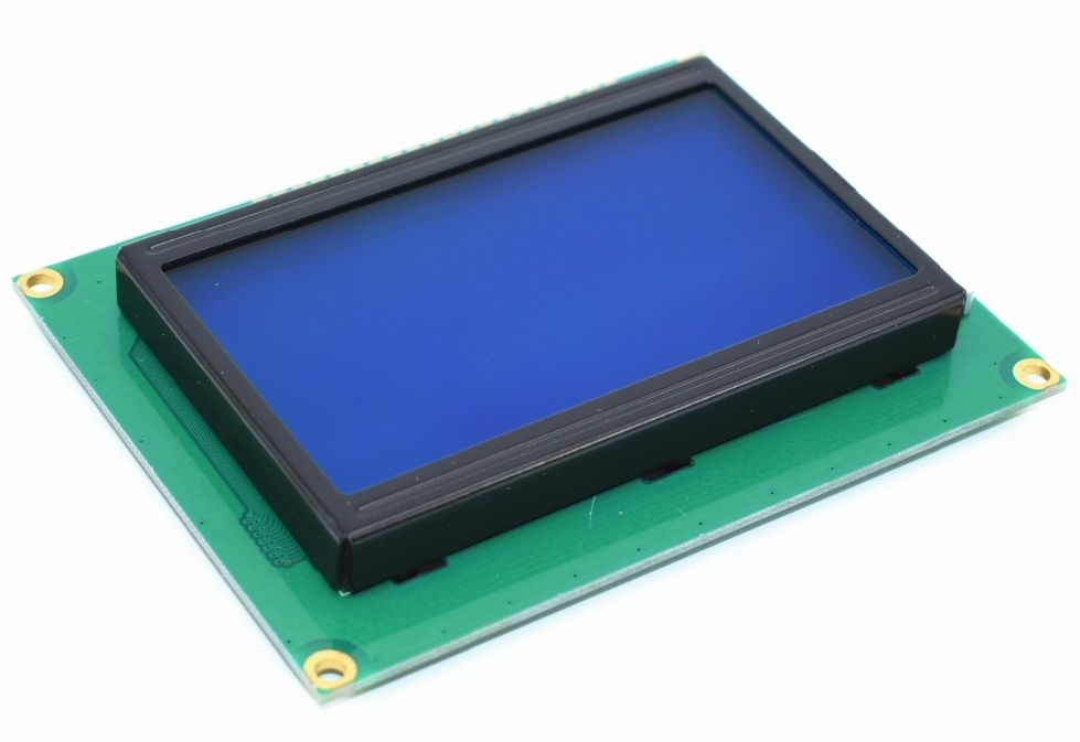 Display LCD 128x64 pixels module (wit op blauw) (LCD12864) bovenkant schuin 02